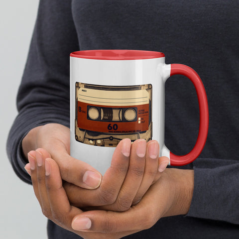 Old Compact Cassette Mug with Color Inside