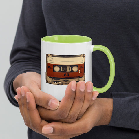 Old Compact Cassette Mug with Color Inside