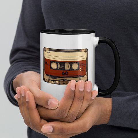 Old Compact Cassette Mug with Color Inside