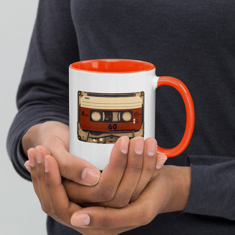 Old Compact Cassette Mug with Color Inside