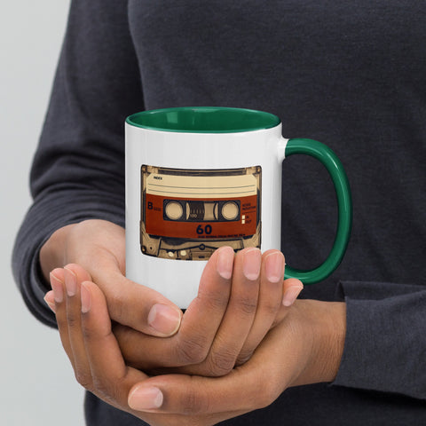 Old Compact Cassette Mug with Color Inside