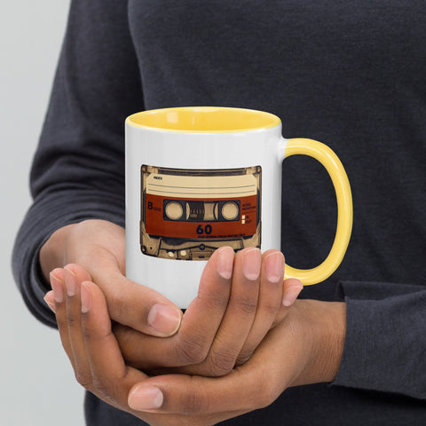 Old Compact Cassette Mug with Color Inside