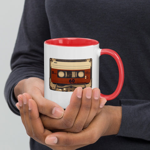 Old Compact Cassette Mug with Color Inside