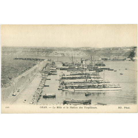 Oran, Algeria – Le Môle et la Station des Torpilleurs Postcard Early 20th Century