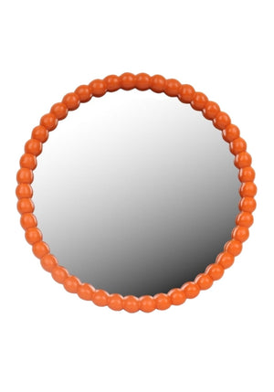 Orange Ball Wall Mirror Sculptural Framing, Pure Joy
