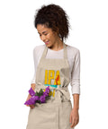 Natural Rope organic cotton apron with original yellow and turquoise IPA Lot When I Drink fishing and beer artwork on the front – ZIPZAPPA