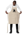 Aš Nekaltas organic cotton apron in Rope with mischievous black cat and Lithuanian lettering – view 3