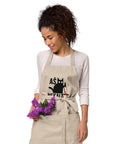 Aš Nekaltas organic cotton apron in Rope with mischievous black cat and Lithuanian lettering – view 7