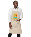 Natural Rope organic cotton apron with original yellow and turquoise IPA Lot When I Drink fishing and beer artwork on the front – ZIPZAPPA