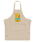 Natural Rope organic cotton apron with original yellow and turquoise IPA Lot When I Drink fishing and beer artwork on the front – ZIPZAPPA