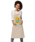 Natural Rope organic cotton apron with original yellow and turquoise IPA Lot When I Drink fishing and beer artwork on the front – ZIPZAPPA