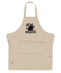 Aš Nekaltas organic cotton apron in Rope with mischievous black cat and Lithuanian lettering – view 1