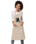 Aš Nekaltas organic cotton apron in Rope with mischievous black cat and Lithuanian lettering – view 6