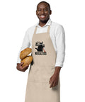 Aš Nekaltas organic cotton apron in Rope with mischievous black cat and Lithuanian lettering – view 4