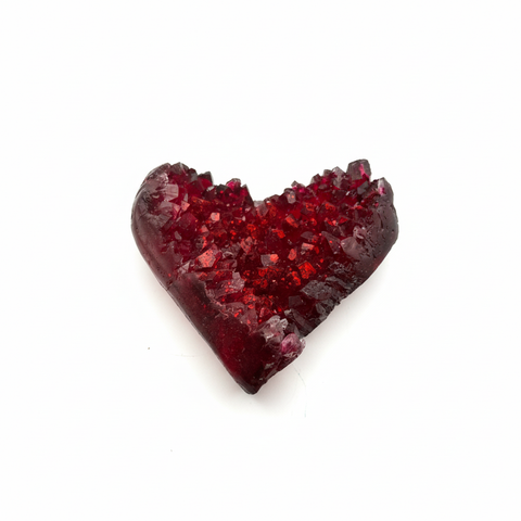 Ruby Red Crystal Heart Cluster