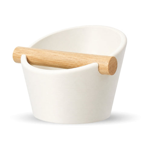 Oval Espresso Knock Box with Oak Bar