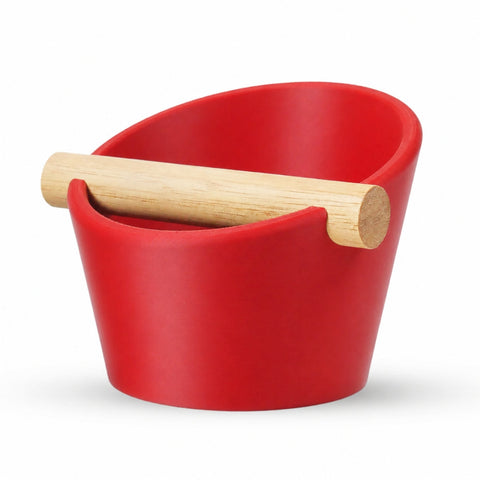 Oval Espresso Knock Box with Oak Bar