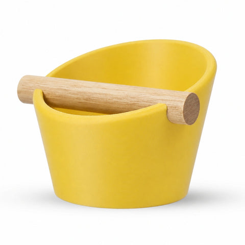 Oval Espresso Knock Box with Oak Bar
