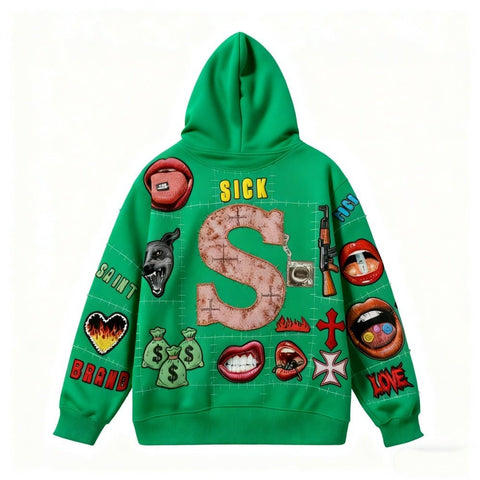 Oversized Saint Brand Graphic Hoodie