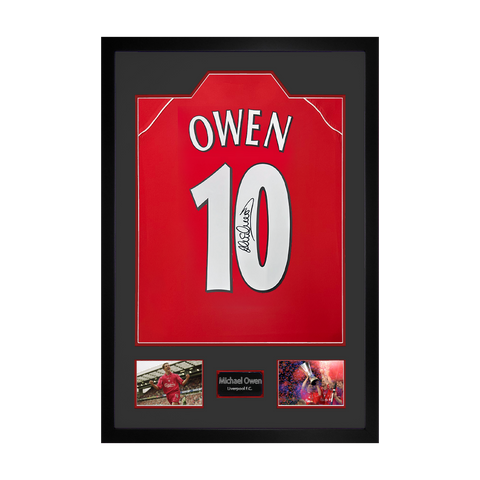Michael Owen Signed Liverpool Shirt Premium Frame
