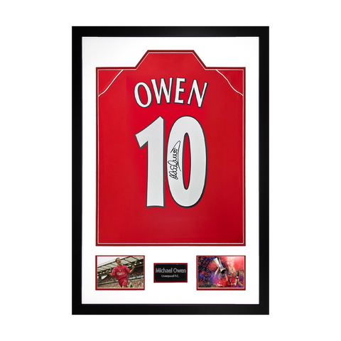 Michael Owen Signed Liverpool Shirt Premium Frame