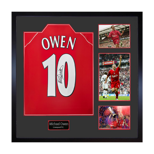 Michael Owen Signed Liverpool Shirt Elite Frame