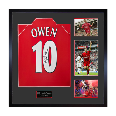 Michael Owen Signed Liverpool Shirt Elite Frame