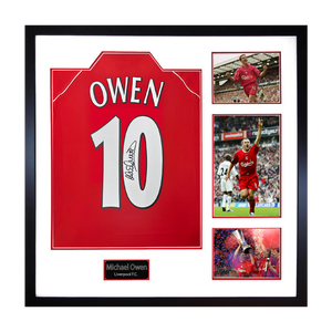 Michael Owen Signed Liverpool Shirt Elite Frame