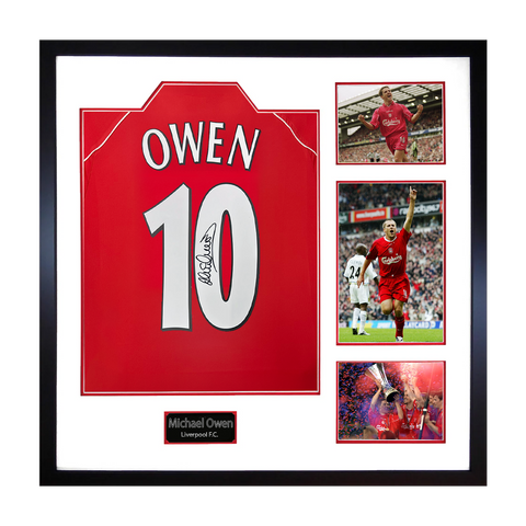 Michael Owen Signed Liverpool Shirt Elite Frame