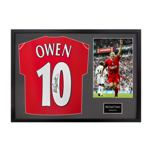 Michael Owen Signed Liverpool Shirt Classic Frame