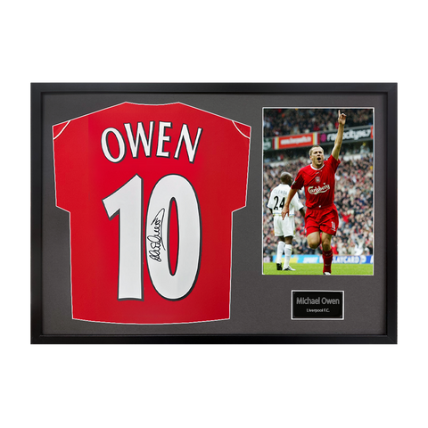 Michael Owen Signed Liverpool Shirt Classic Frame