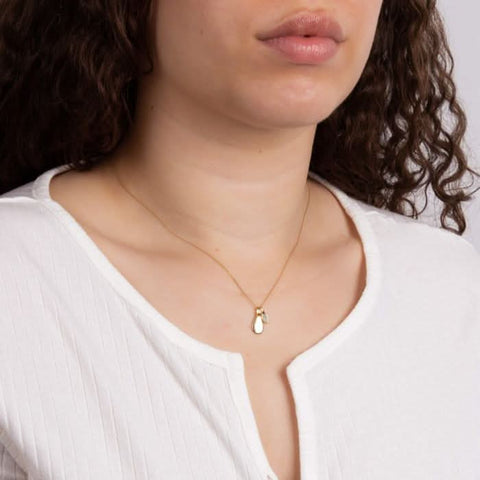 Pendentif aigue-marine plaqué or, pierre de naissance de mars, référence P5181