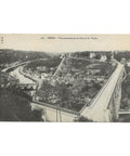 Panoramic View of the Port and Viaduct in Dinan, France Postcard