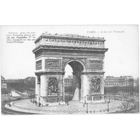 Paris, France – Arc de Triomphe – Postcard Early 20th Century