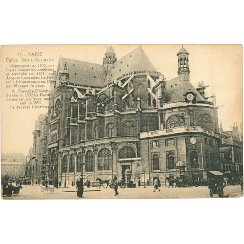 Paris, France – Église Saint - Eustache Postcard early 20th Century
