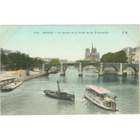 Paris, France – La Seine et le Pont de la Tournelle – Postcard Early 20th Century