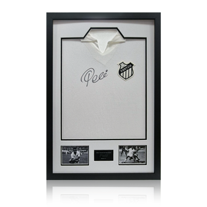 Pele Back Signed Santos Shirt Premium Frame