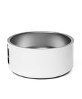 Left side of Limited Edition white steel pet bowl