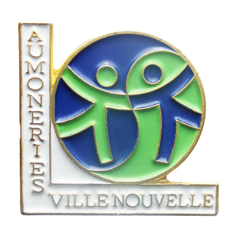 Pin Badge Christian Vintage Aumoneries Villenouvelle