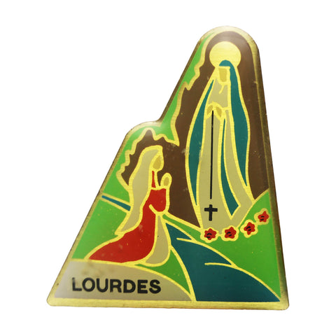 Pin Badge Christian Vintage Lourdes