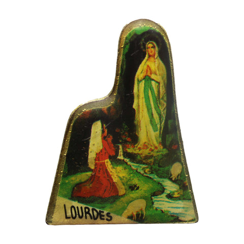 Pin Badge Christian Vintage Lourdes St. Mary