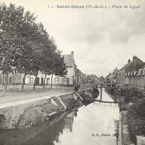 Place de Lyzel, Saint - Omer, France Postcard Vintage