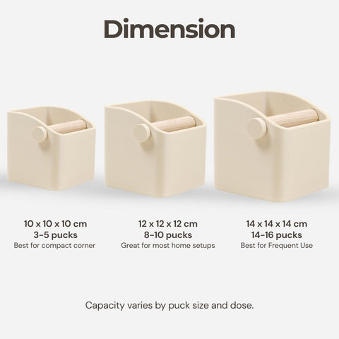 The Square Espresso Knock Box with Oak Knock Bar
