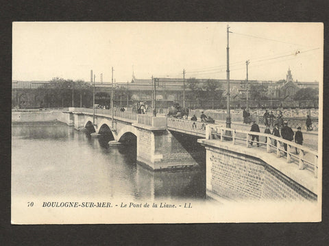 Pont de la Liane, Boulogne - sur - Mer, France Postcard Vintage