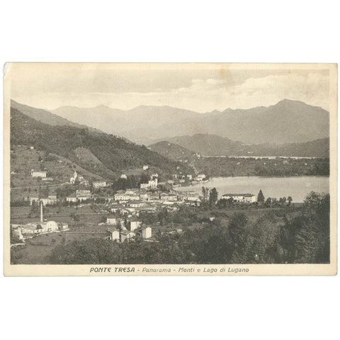 Ponte Tresa, Italy – Panorama of the Mountains and Lake Lugano Postcard