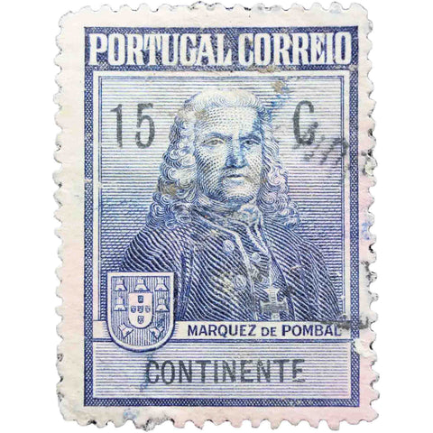 Portugal 1925 15 c - Portuguese centavo - Used Postage Stamp Marquis de Pombal rebuilder of Lisboa