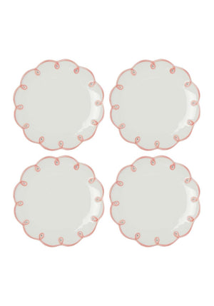 Pretty in Pink Scalloped Side Plates - Set of 4