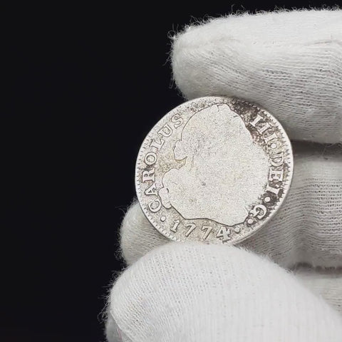 1774 MPJ 2 Reales Spain Coin Charles III Silver Madrid Mint
