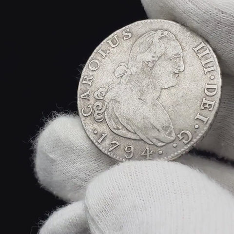 1794 MMF 4 Reales Spain Coin Charles IV Silver Madrid Mint