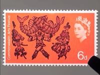 1965 6d Elizabeth II Stamp United Kingdom Trinidad Carnival Dancers